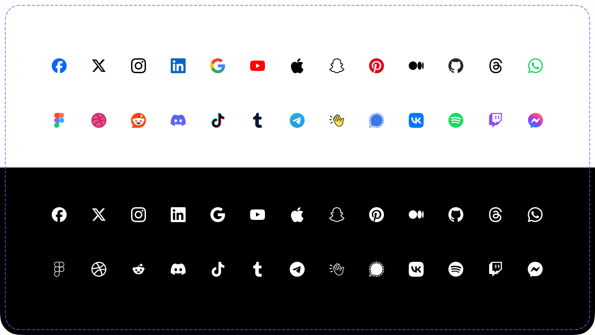 Social Icons (52 icons total)